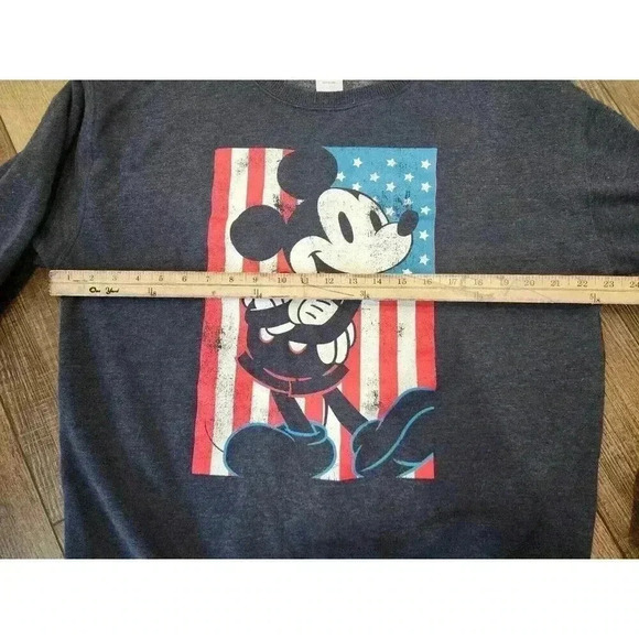 Disney Mickey Mouse American Flag Blue Sweater Pullover 90's  XL UNISEX - Picture 7 of 7